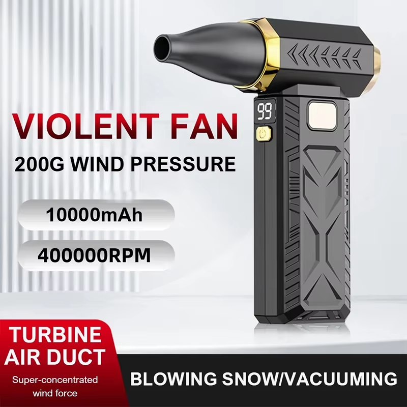 Ventilador de alta velocidad de 400000 RPM, soplador de aire súper potente, aspirador 2 en 1 para limpieza de polvo, soplador turbo sin escobillas con viento fuerte.