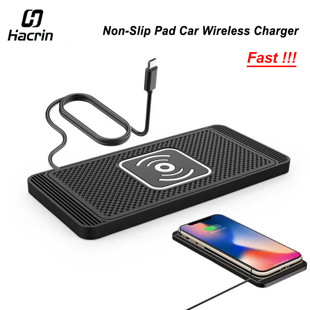 Cargador inalámbrico de coche, almohadilla antideslizante de silicona para iPhone 17 16 15 14 Samsung, cargadores de teléfono inalámbricos para coche, estación de carga rápida