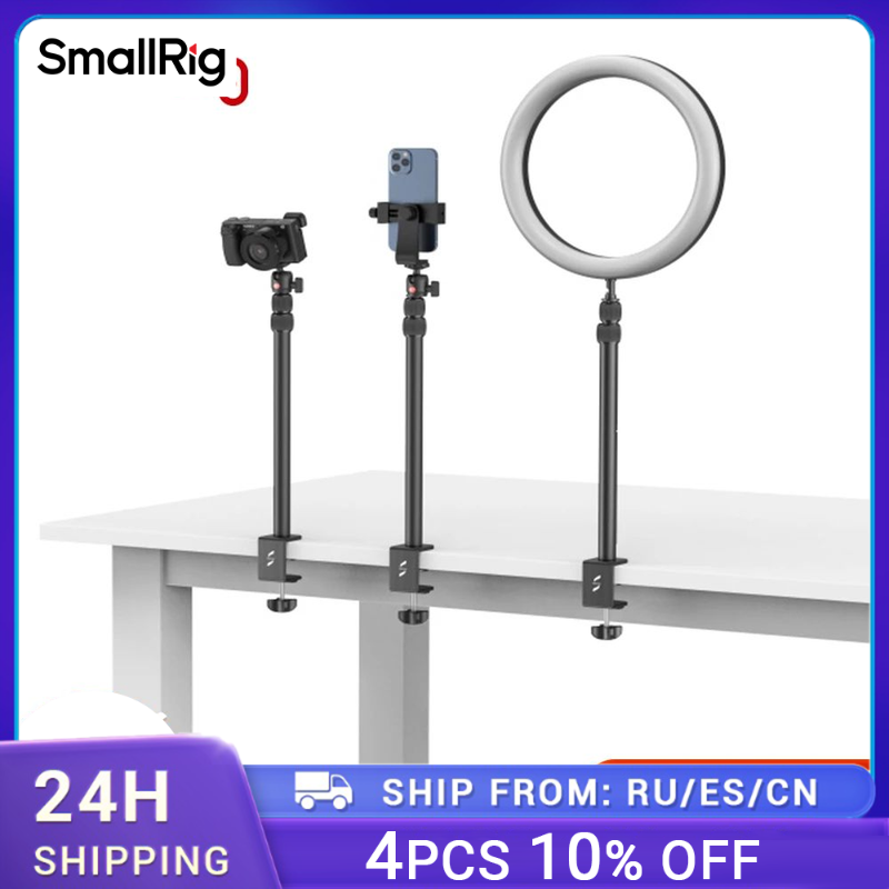SmallRig-Support de table réglable pour appareil photo reflex numérique, support d'éclairage annulaire, support de bureau, brittop, pince C, diffusion en direct, 3488