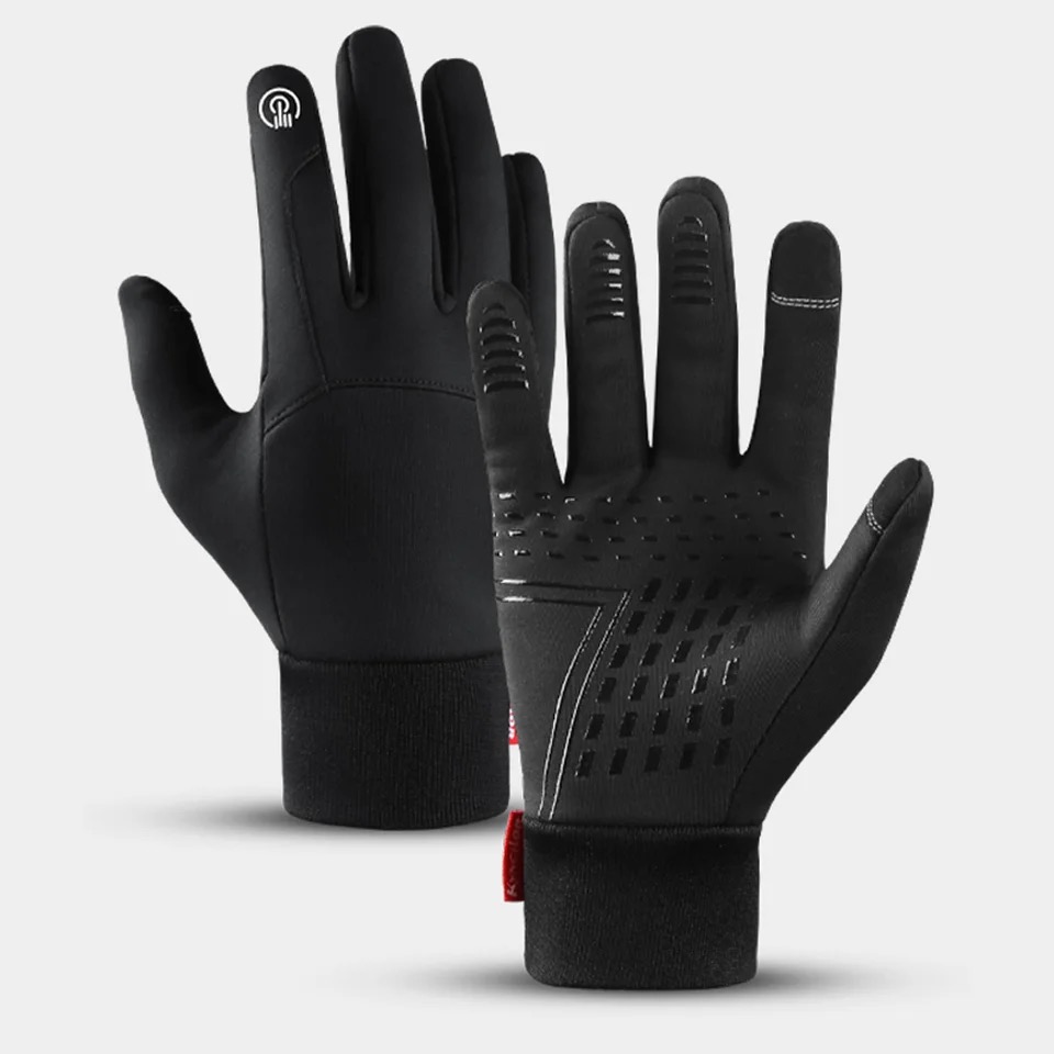Non-slip Motorcycle Gloves for Men, Touch Screen, Black, Outdoor Cycling, Gym, Fitness, Sports, Running, Warm, Autumn, Winter