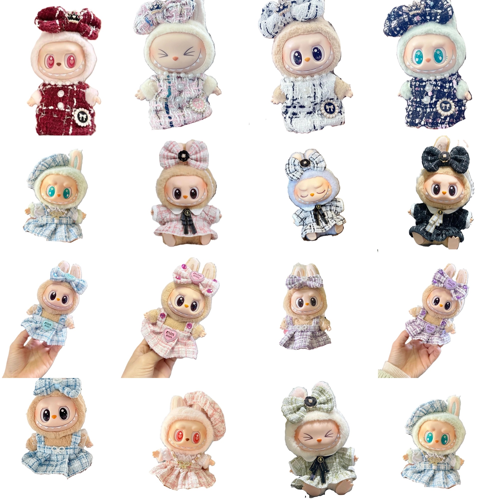 17 センチメートル Labubu スタイリッシュな衣装アクセサリー黒市松スーツ香りシリーズドレス Labubu Ropa 人形の服
