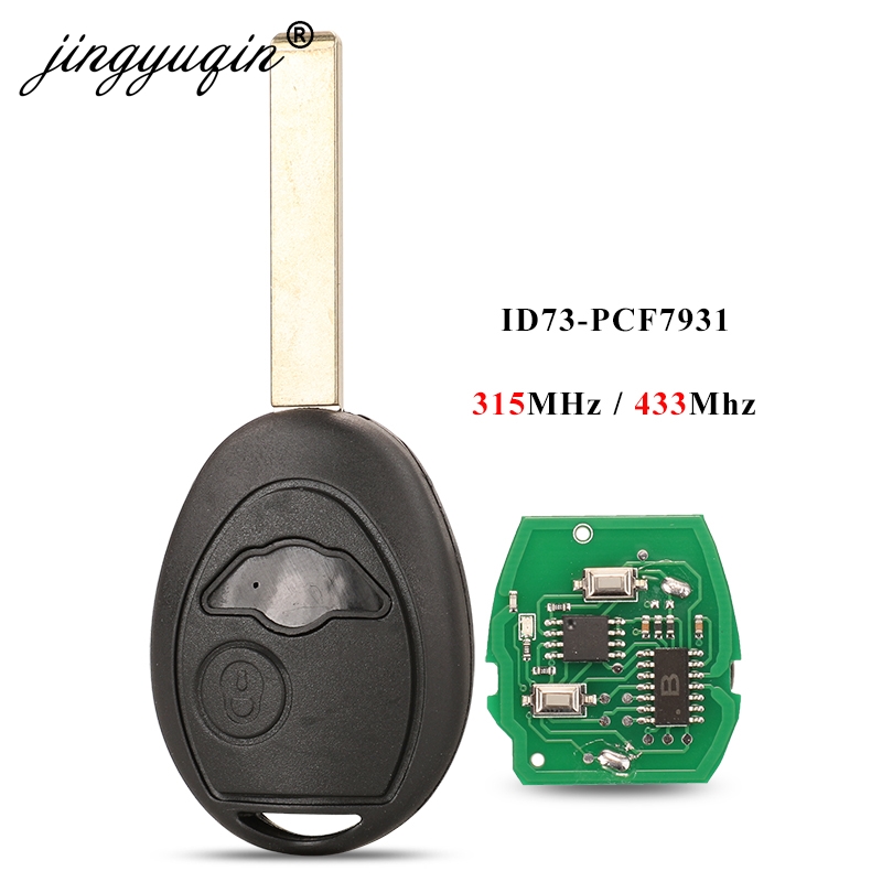 Jingyuqin chave remota fob 315mhz 433mhz para mini cooper r50 r53 sistemas de alarme securit fit mini rover 75 cpmsubstituição completa