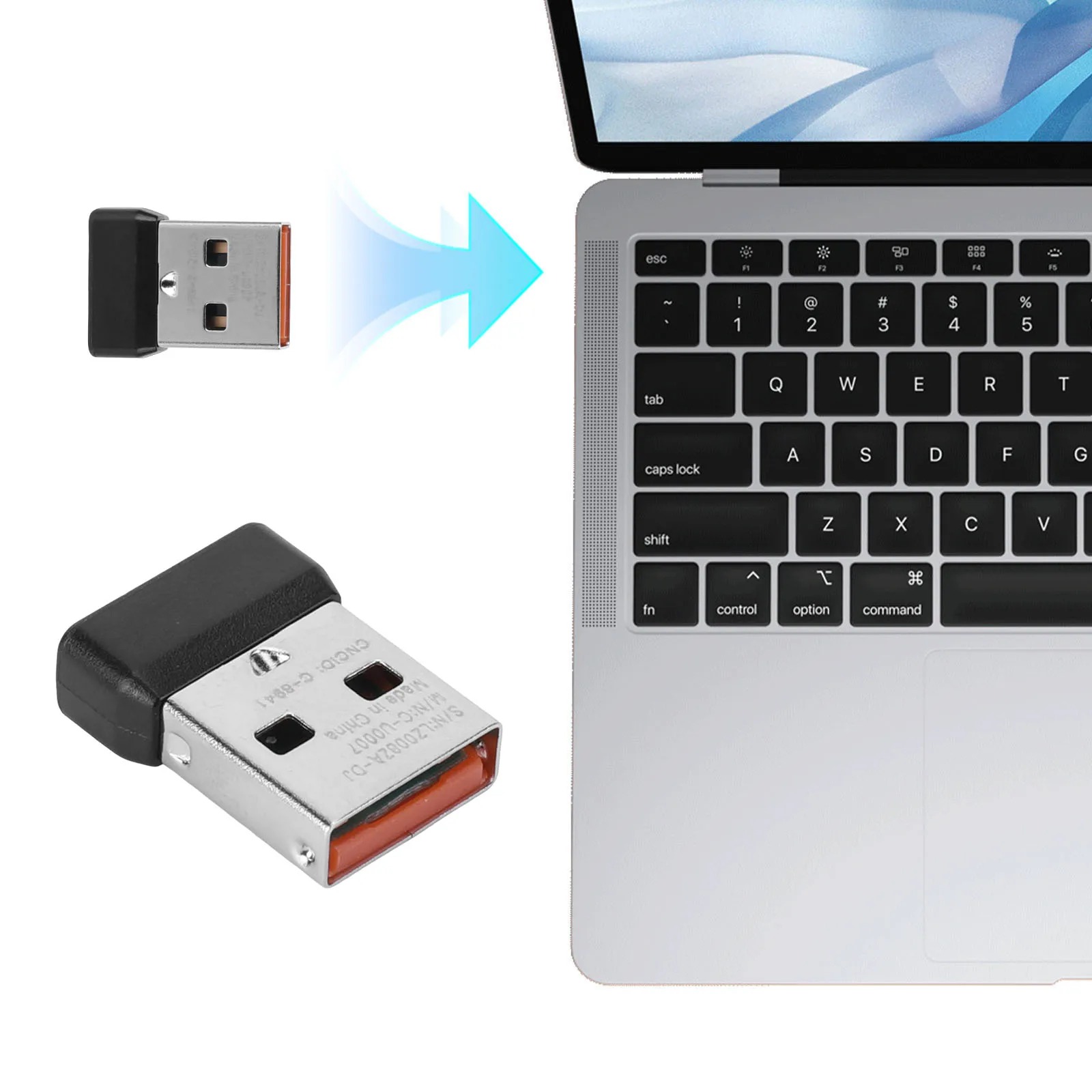 USB-Ersatzempfänger für Logitech MK220 MK235 MK240 MK260 MK270 MK275 MK345 Wireless Keyboard Mouse Combo Nano Plug and Play