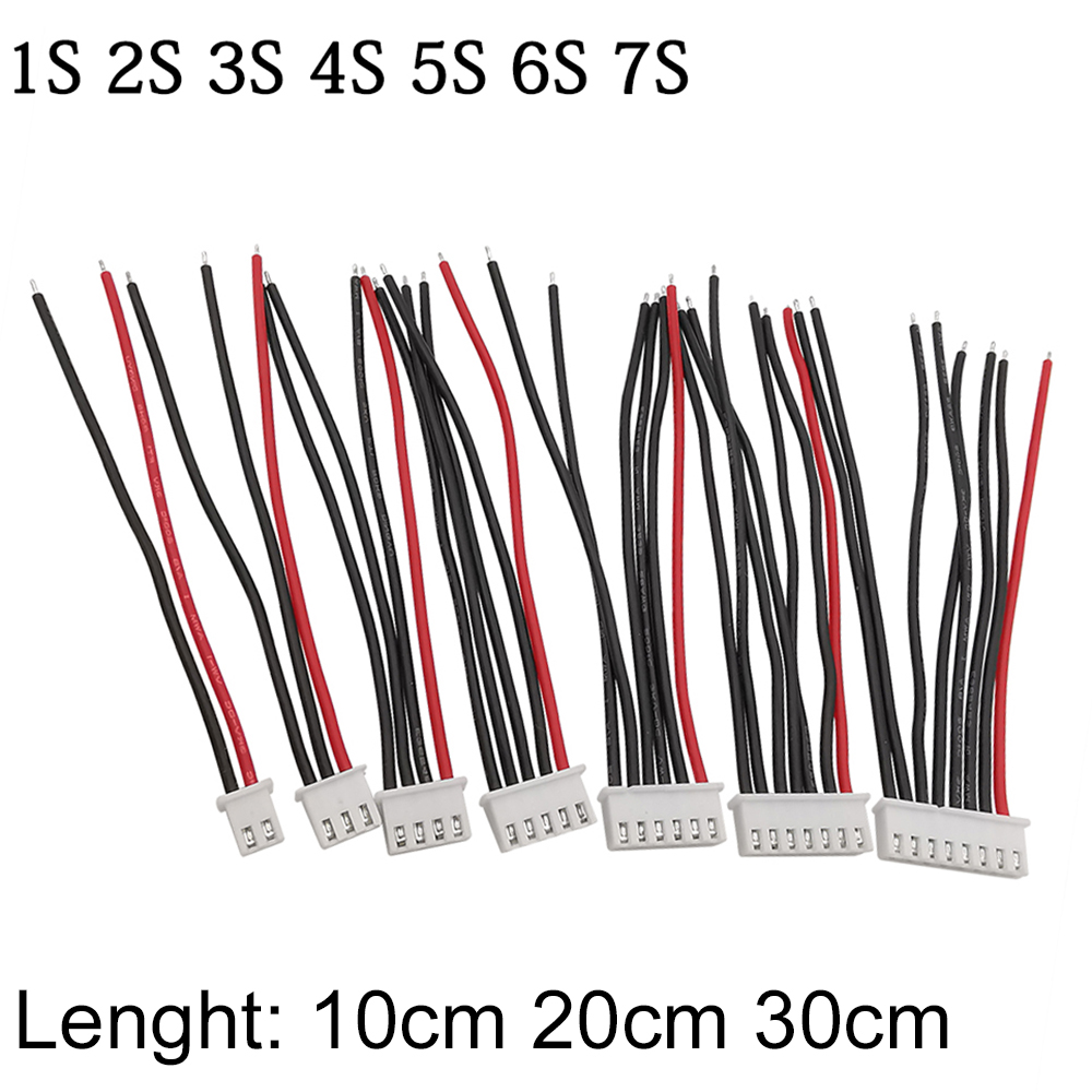 5 uds JST XH conectores adaptador enchufe 1s 2s 3s 4s 5s 6s 7s Cable cambiador de equilibrio 22AWG Cable de silicona 10/15/20cm para batería Lipo
