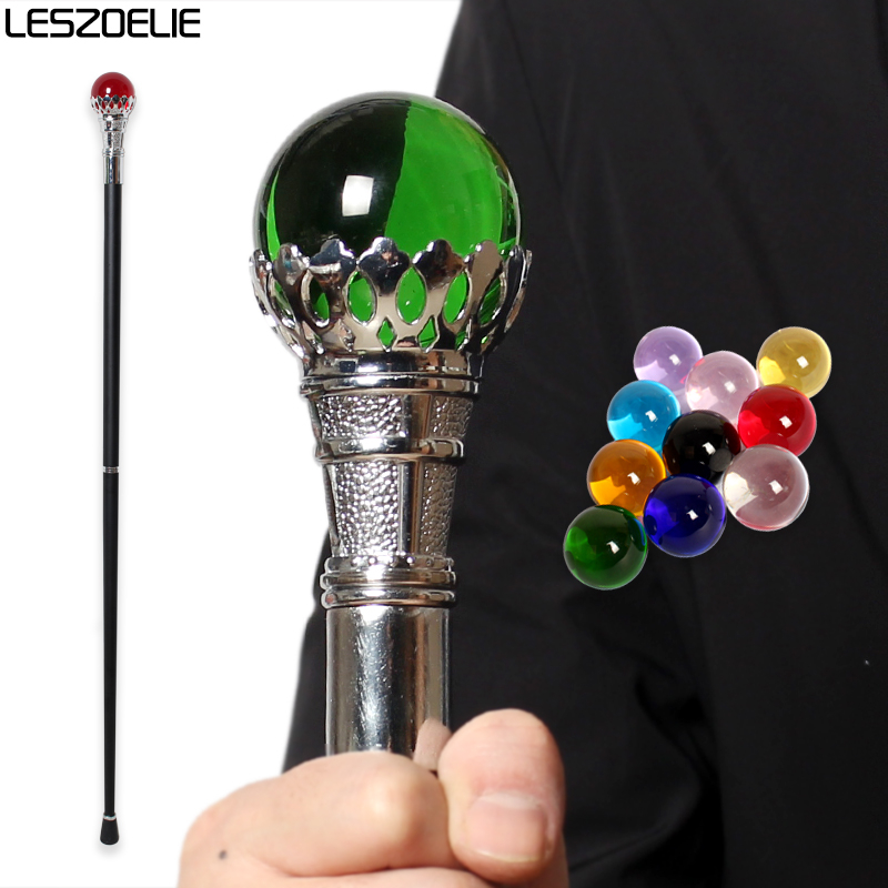 10 Colors 95cm Bright Silver Crown Crystal Ball Walking Stick Men Fashion Walking Cane Women Party Decorative Walking Stick