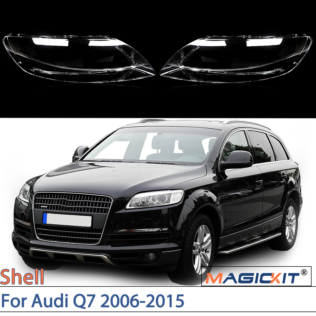 Magickit paar links rechts Scheinwerfer Scheinwerfer Linsen abdeckung klar für Audi Q7 2015-2018 Autozubehör klar