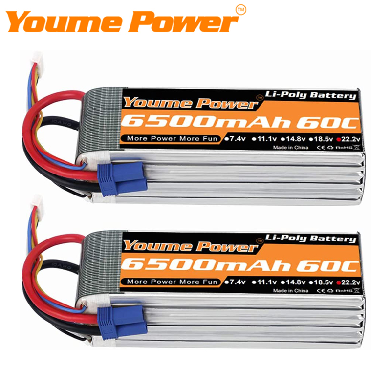 Youme 6S 22.2V 6500mah 5200mah RC Lipo Batteria 22.2V XT60 XT90 EC5 RC Aereo Elicotteri Auto Barca Camion Parti