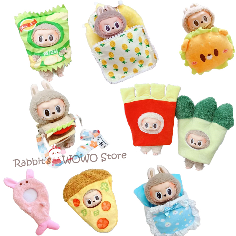 Accesorios para muñecas Labubu de 17cm, bolsas para llevar, bolsos cruzados, ropa de cama para dormir, muñeca bebé, bolsa de transporte, regalo para niños DIY