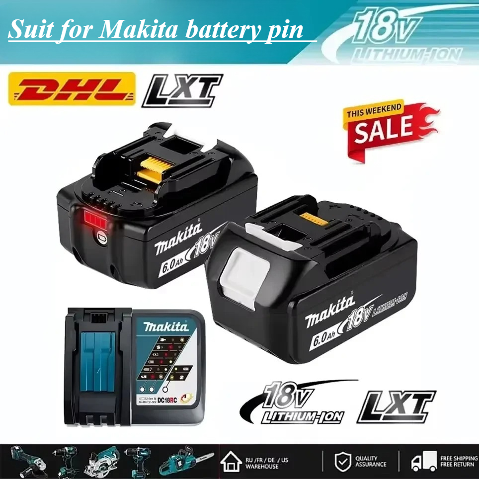 Batterie d'origine pour Makita 18V, compatible avec les modèles BL1850B, BL1850, BL1860, BL1830, BL1815, BL1840, LXT400, 6.0Ah.