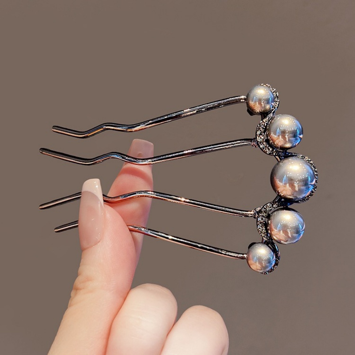 แฟชั่นโลหะ U-รูปผมผู้หญิง Elegant Simple Pearl ผมคลิป Pins Hairpin Headwear อุปกรณ์เสริมผมของขวัญ