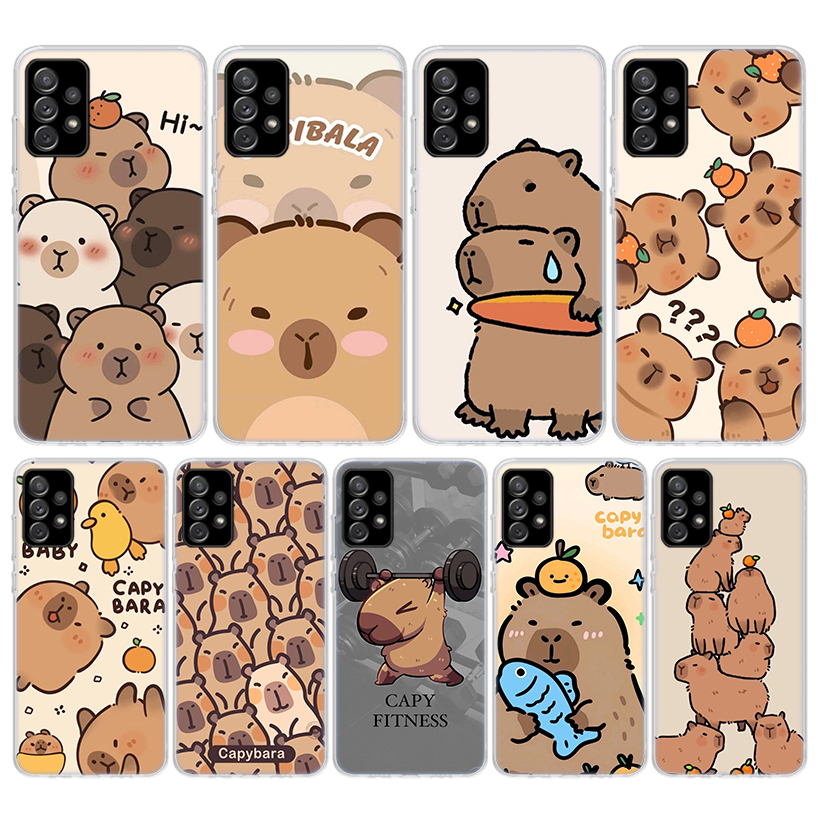 Funda de teléfono de silicona con dibujos de animales de capibara divertida para Samsung Galaxy Note 20 Ultra 9 8 10 Pro S10 Lite S9 Plus S8 + S7 Edge Cover