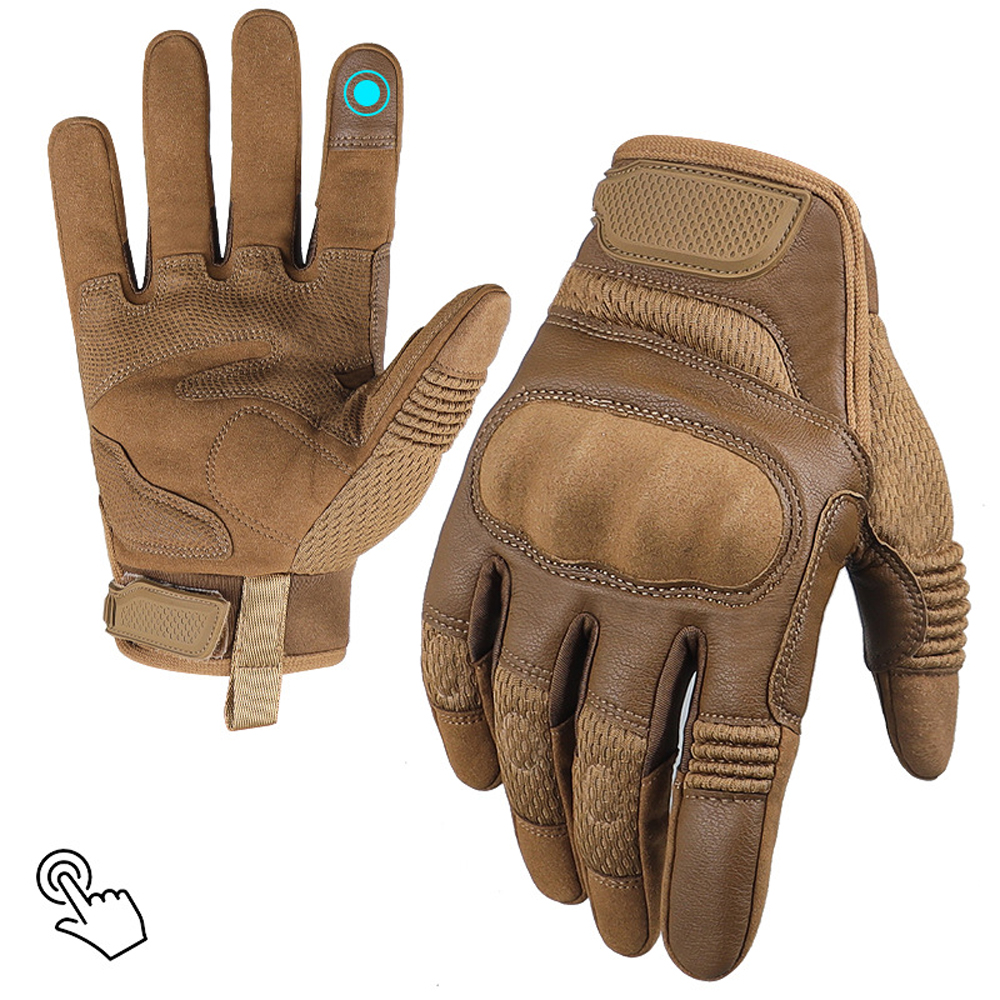 Touchscreen PU Leather Motorcycle Gloves Racing Pit Bike Riding Motorbike Moto Motocross Enduro Non-slip Protective Gear Men