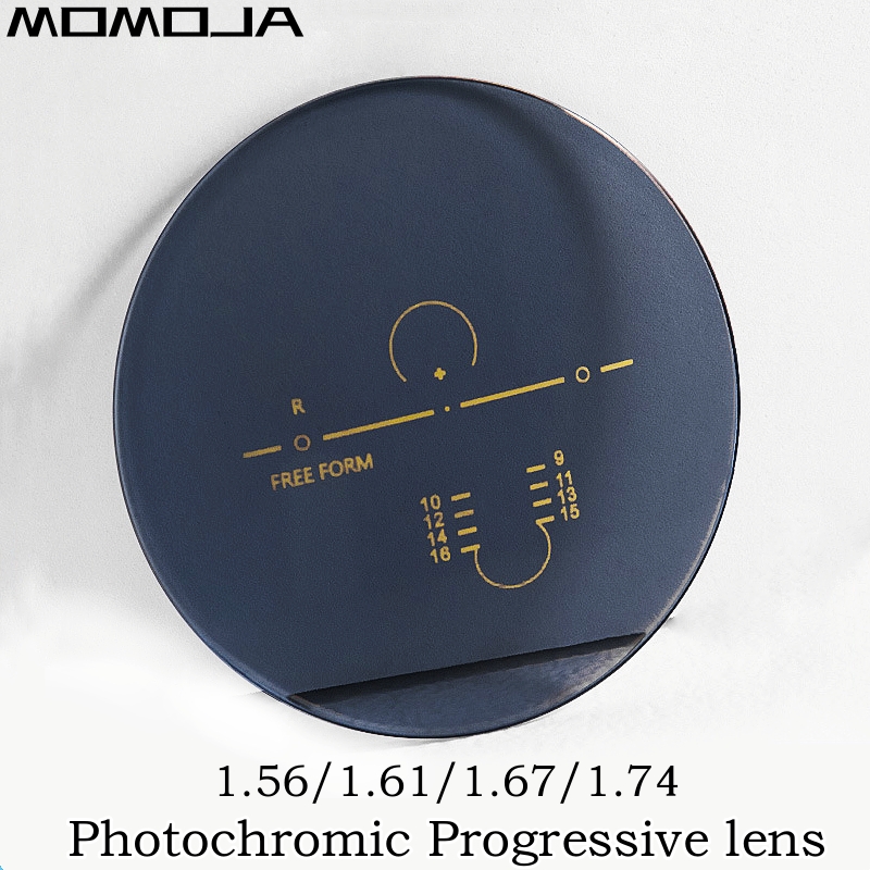 MOMOJA 1.56/1.61/1.67/1.74 HD Anti-UV Anti-scratch Anti-reflection HMC Fotochromowe progresywne wieloogniskowe soczewki optyczne 1 para