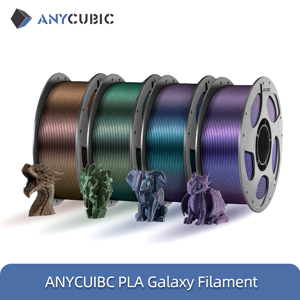 เส้นพลาสติกสำหรับเครื่องพิมพ์สามมิติ ANYCUBIC PLA Galaxy Filament Starry Effect สีไดนามิก PLA FDM Kobra 3 combo S1 Combo