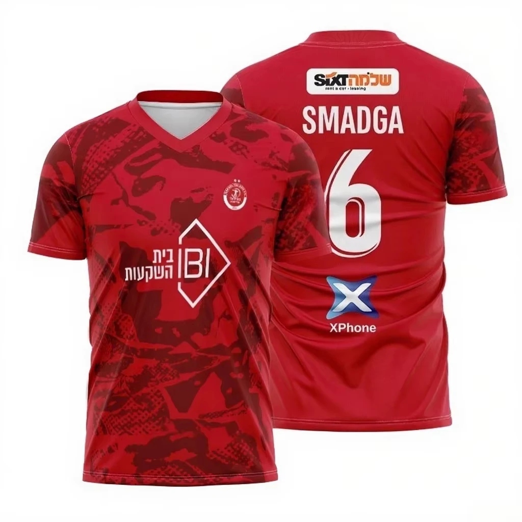 2025 nova hapoel tel aviv camisa de futebol camiseta adulto dos homens esportes camiseta crianças terno de treinamento de futebol fã kit camisa especial