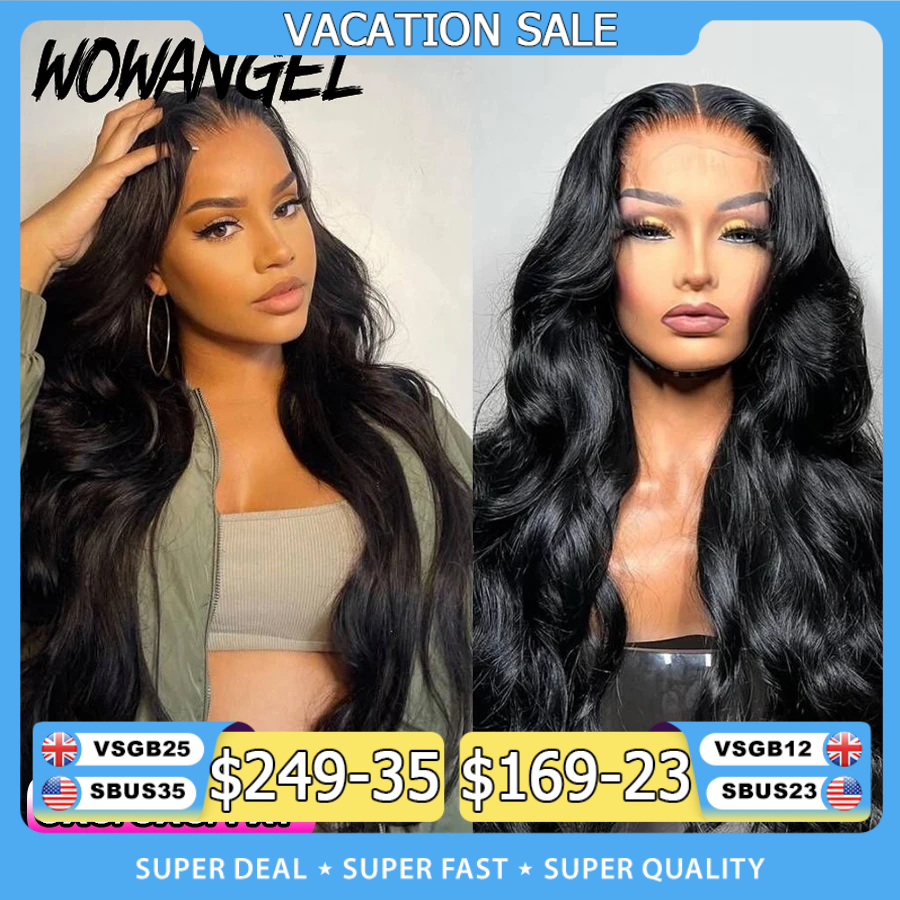 Wow Angel Glueless 250% Real HD Lace Closure Wigs 7X7/6x6/5X5 HD Closure Wig Body Wave Pre Plucked Human Hair Wigs For Women