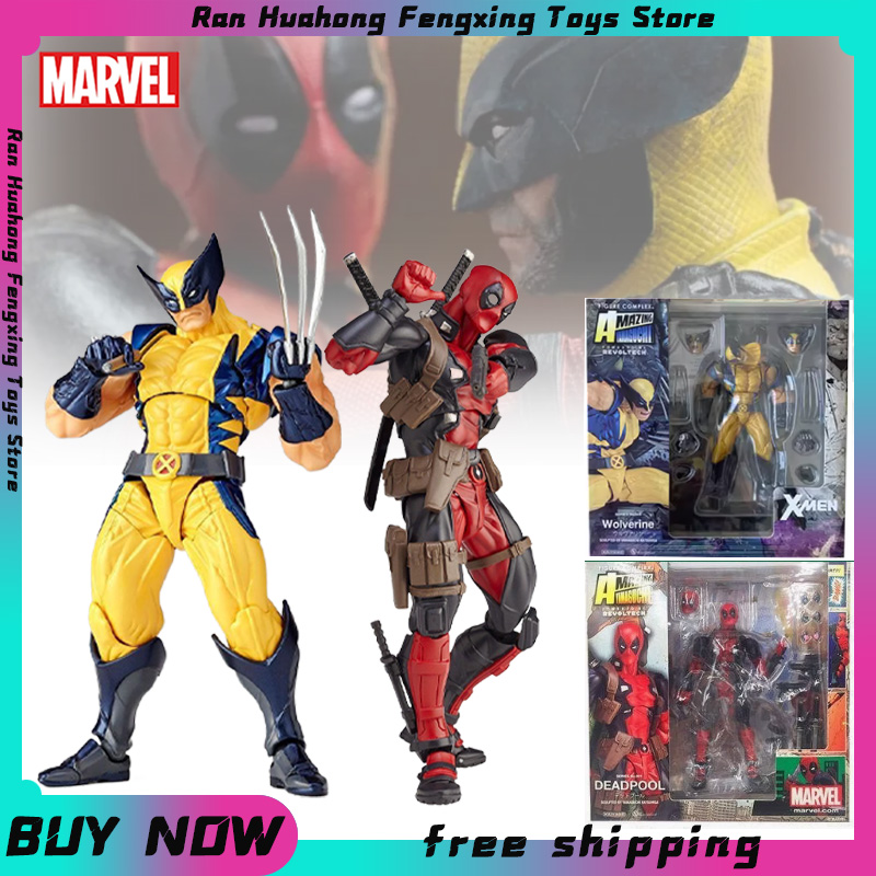 2024 nueva Revoltech Yamaguchi Wolverine Deadpool versión cómica MODELO DE figura de acción juguetes conjunto móvil regalo de cumpleaños para amigos