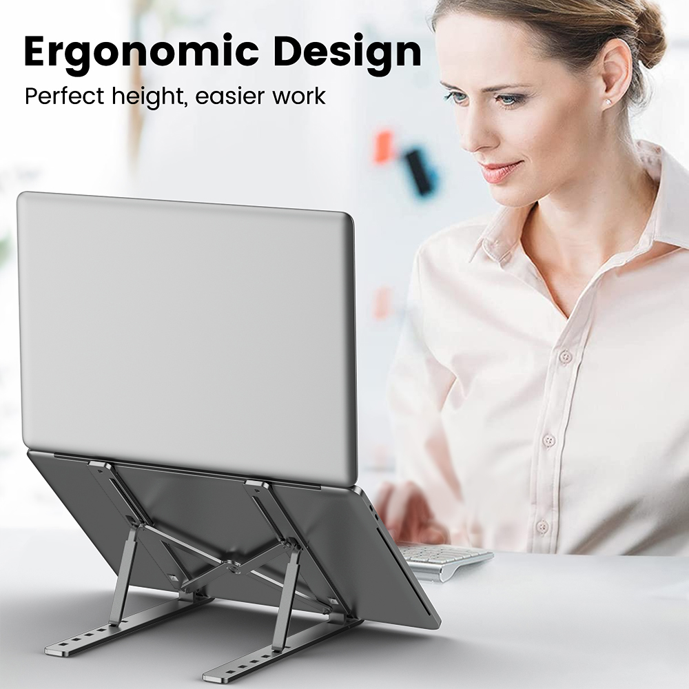 Soporte portátil para ordenador portátil, soporte de aluminio para ordenador portátil, soporte para Macbook Air Pro, accesorios, Base plegable para ordenador portátil para PC