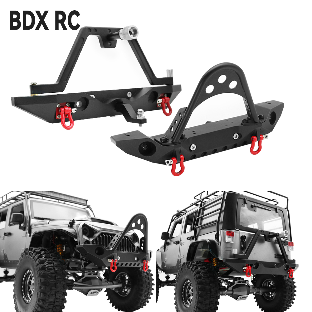 Pare-chocs avant arrière en métal avec pneu de rechange 1.9 "pour 1/10 RC chenille axiale SCX10 et SCX10 II 900046   AXI03007 GRT 86181 pièces de mise à niveau