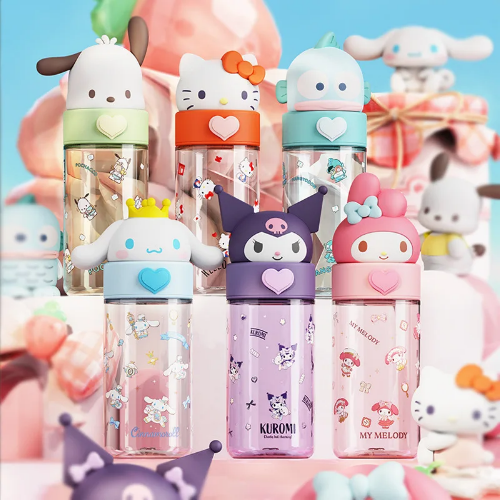 500ml Kawaii Sanrio Bambole Tazza Trasparente Cartoon Hello Kitty Kuromi Cinnamoroll Melody Bottiglia di Acqua di Plastica Regali