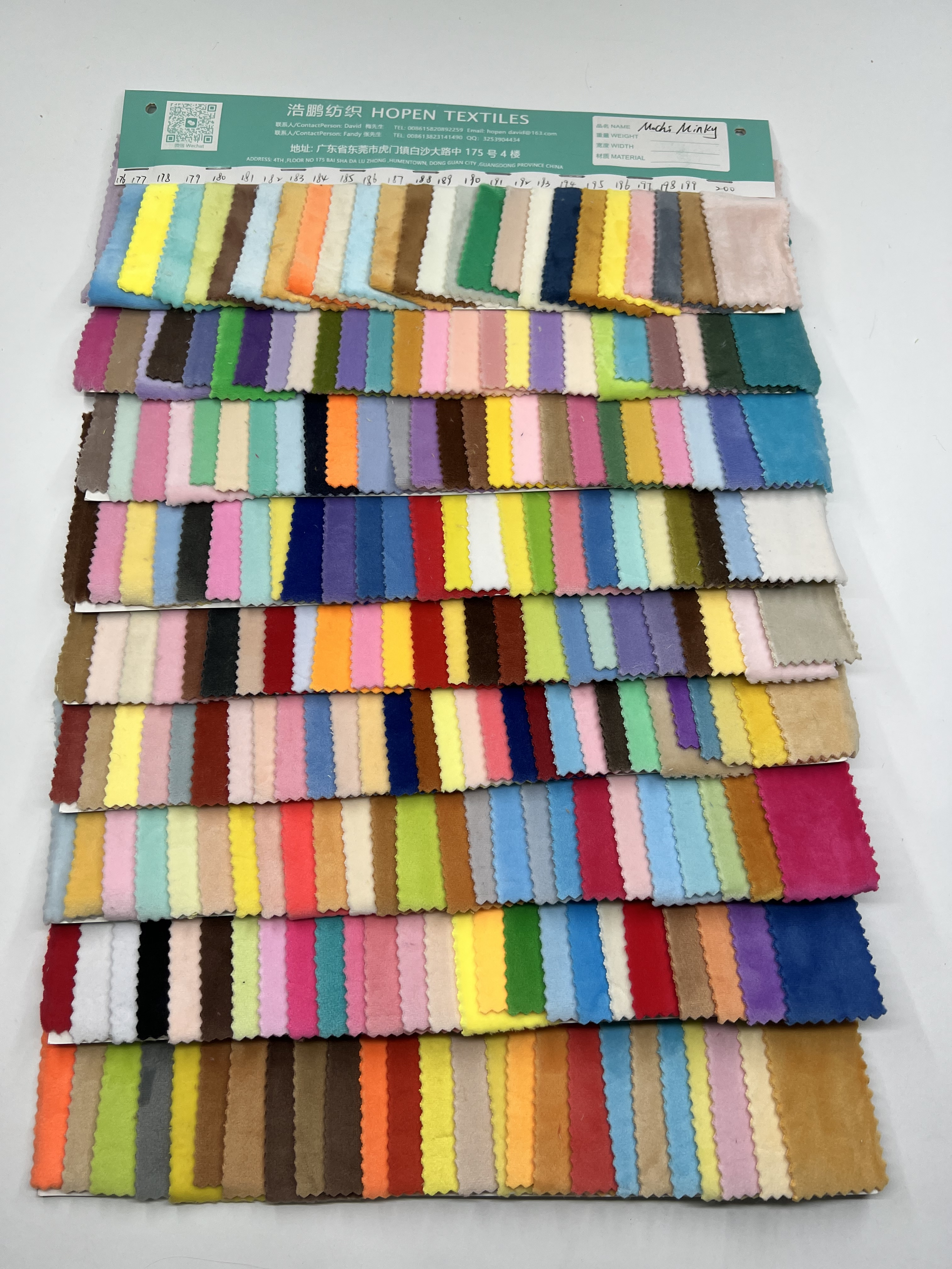 2023ใหม่มา229สีผ้ายืดโมจิ1มม. สีผ้า minky หนังสือสำหรับเย็บผ้าแบบทำมือ100% ผ้าโพลีเอสเตอร์ fursuit PAW