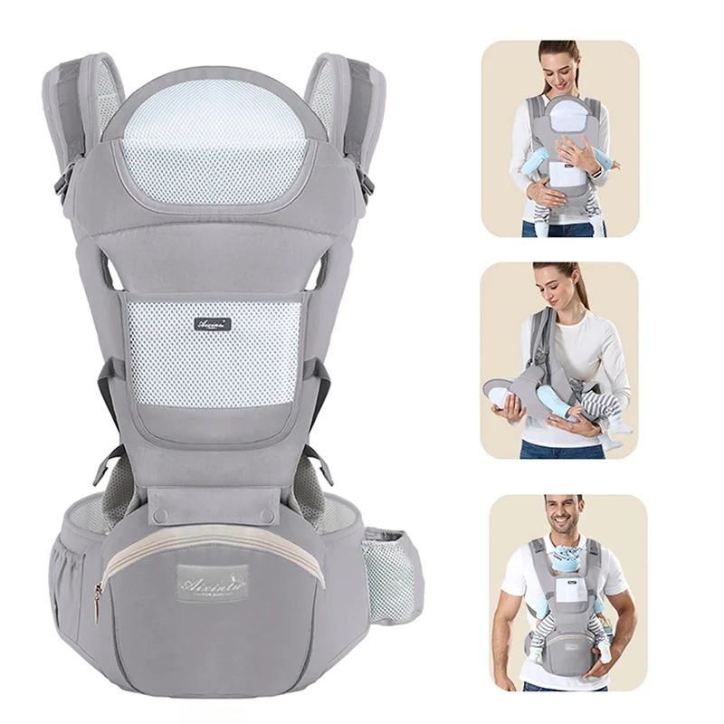Mochila Portabebés Ergonómica, Portabebés con Asiento de Cadera, Portabebés Ergonómico Tipo Canguro Orientado hacia Adelante, Mochila de Viaje