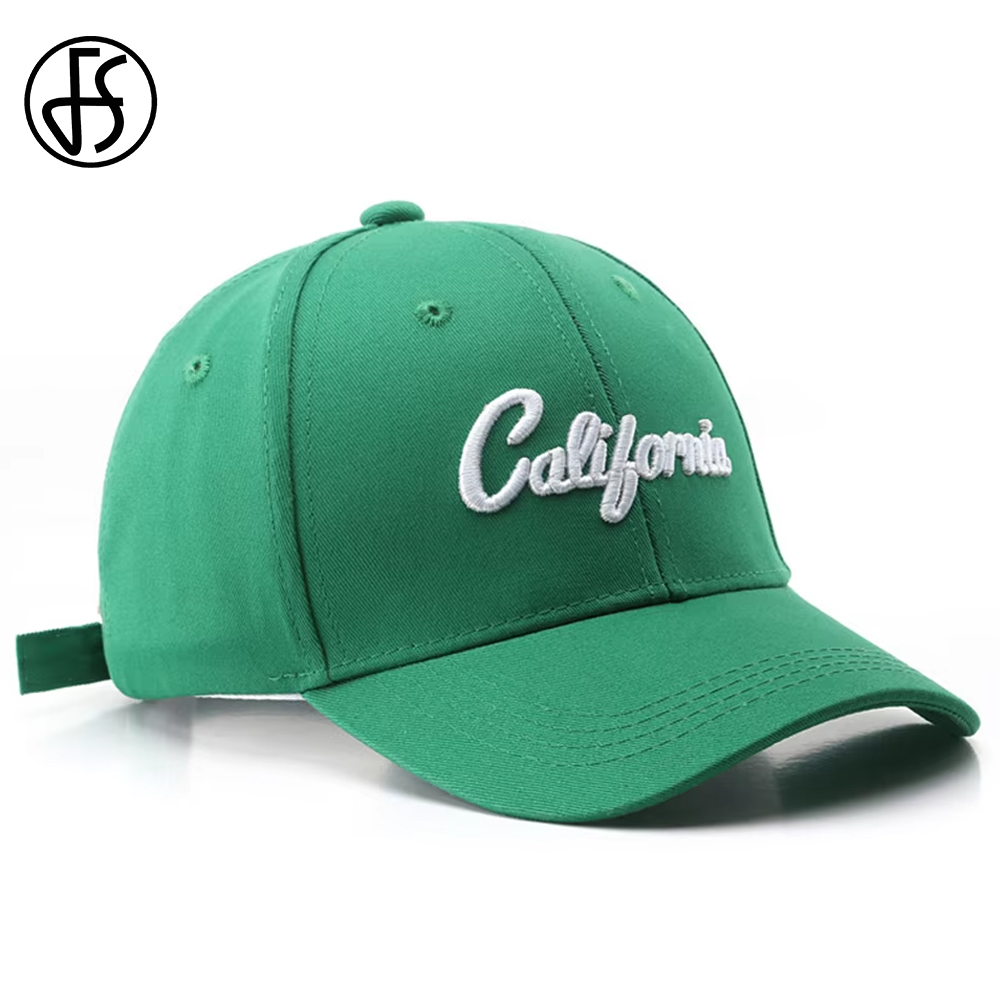 FS Brand Green Beige Letter Baseball Cap für Männer und Frauen, Baumwolle, Streetwear, Trucker-Hüte, Sommer, Snapback, Hip-Hop-Kappen, Casquette