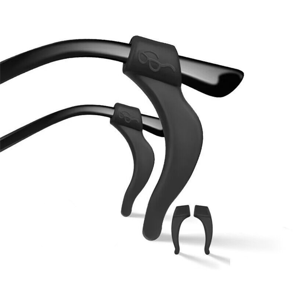 5 pares de ganchos antideslizantes de silicona para las orejas, gafas antideslizantes para hombres y mujeres, funda para las orejas, soporte anticaída para gafas, accesorios negros