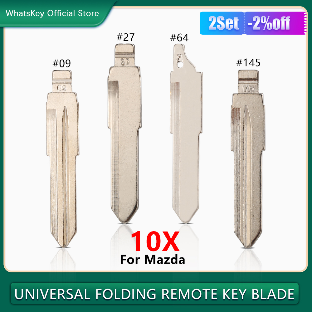 10 Uds. Hoja de llave MAZ24 de Metal sin cortar Flip KD900 VVDI # 09 27 64 145 para Mazda M2 M3 M5 M6 M8 Axela Atenza CX-5 reemplazo automático