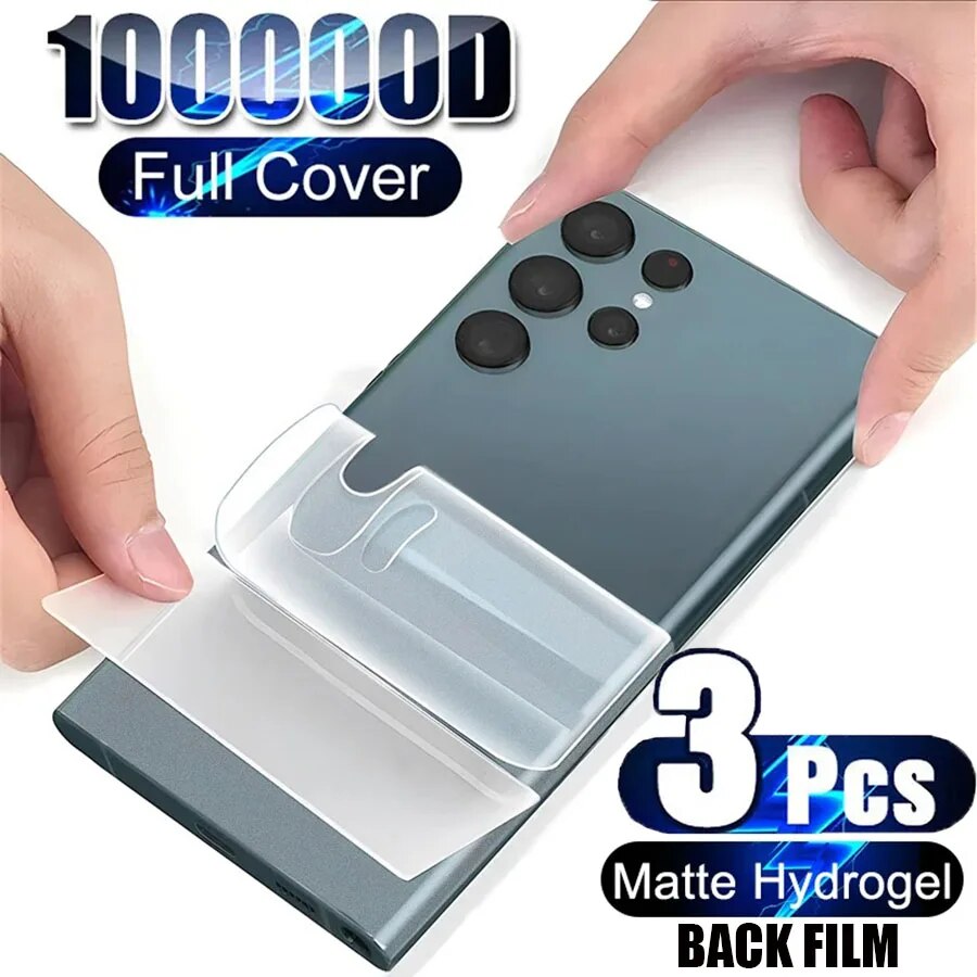 3 buah Film hidrogel Matte belakang untuk Samsung S24 S23 S22 S21 S20 Ultra FE S10 S9 Plus pelindung layar untuk Note 8 9 10 20 Film TPU