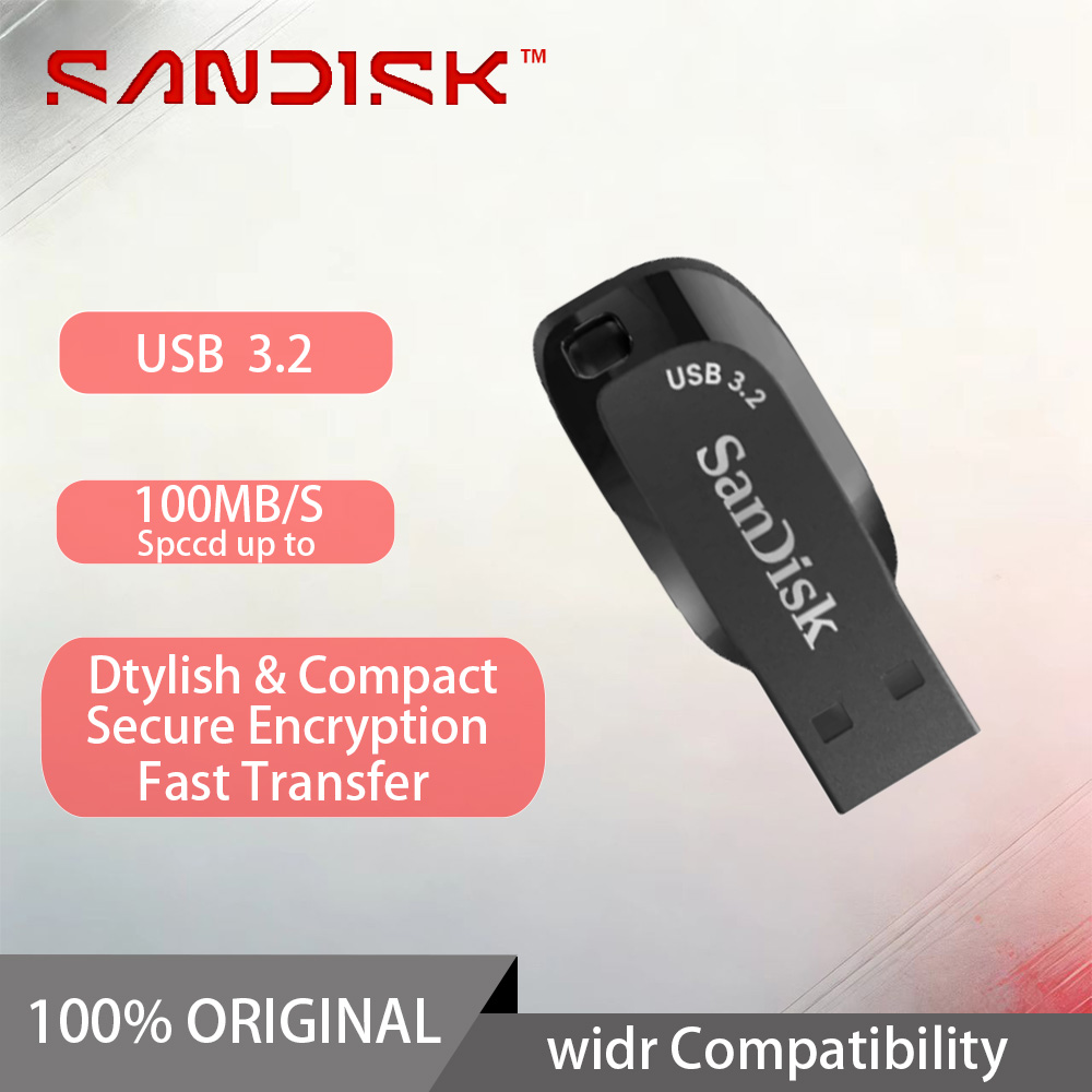 SanDisk SDCZ410 Ultra Shift USB 3.2 Flash Drive 32GB 64GB 128GB Przenośny Pendrive do Komputera Oryginalny Dysk Pamięci USB