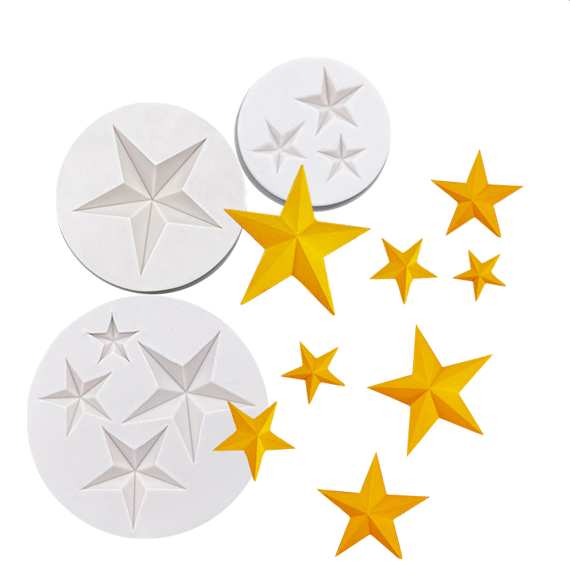 Stampo in Silicone a Forma di Stella per Decorazioni Dolciarie, Stampi per Cioccolato e Cupcake, Strumenti per Decorazione Torte in Fondente