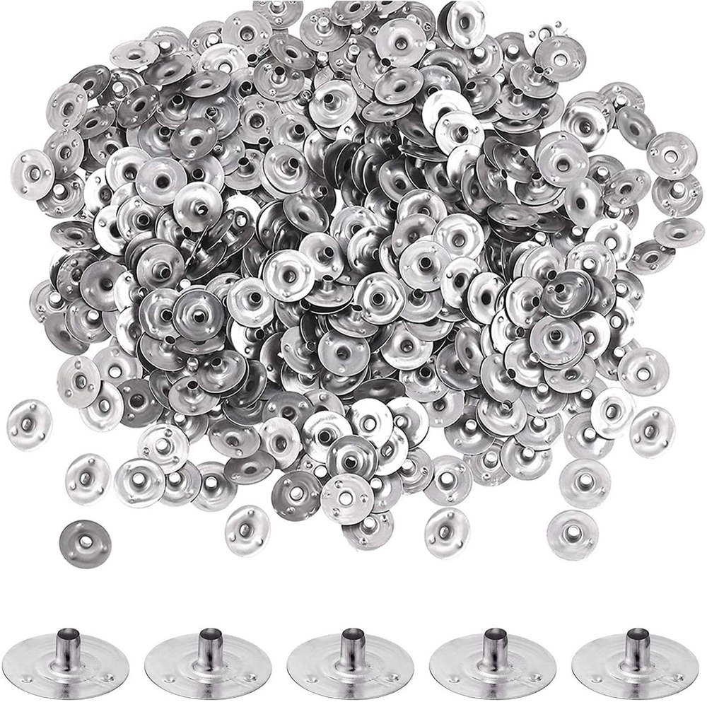 100PCS เทียน Wick แท็บโลหะ Sustainer แท็บอเนกประสงค์เทียน Wick ฐาน 20/16/14/12.5 มม.สําหรับหลากหลาย Wicks เทียน DIY