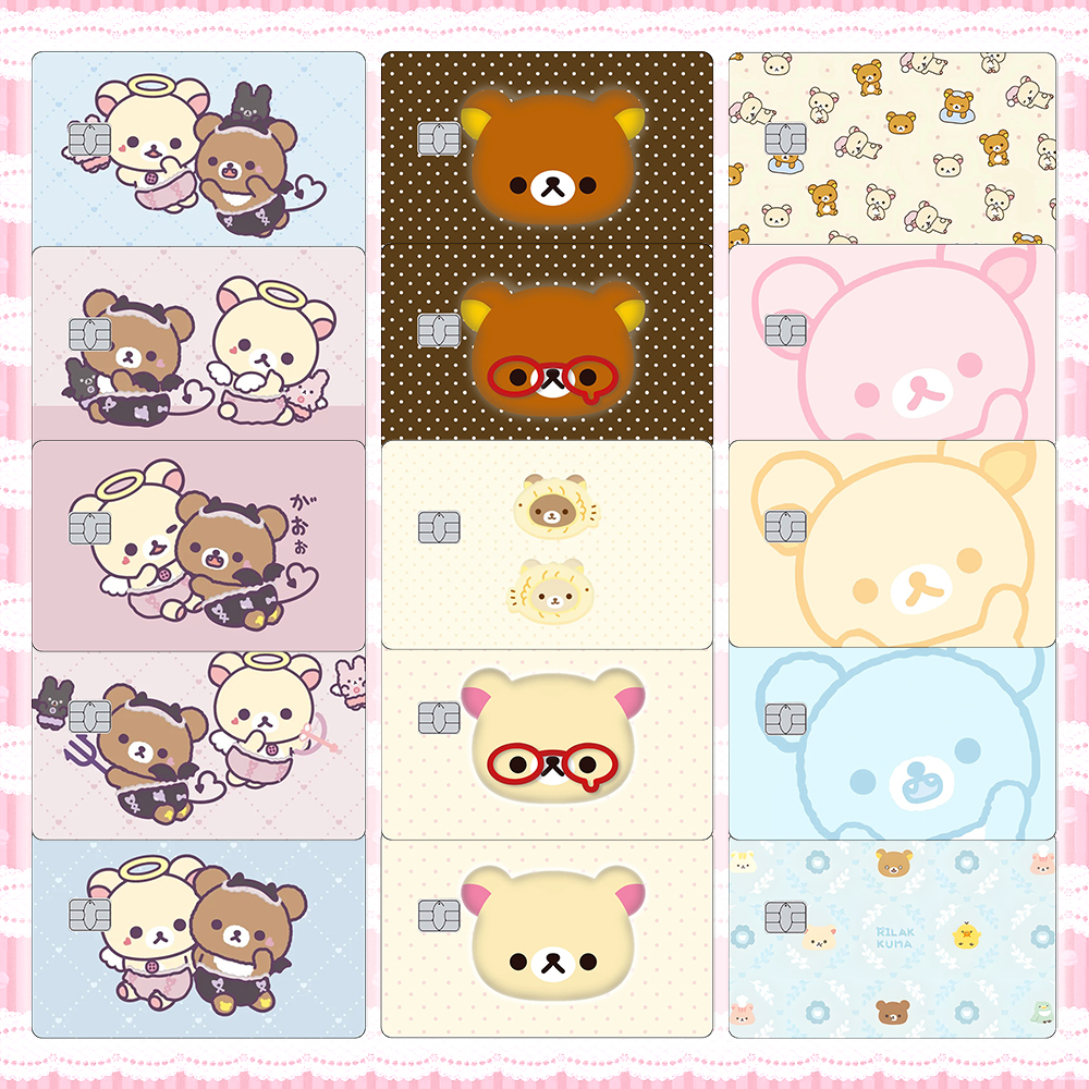 Cartoon Credit Card Skin Rilakkuma and Kiiroitori Matte Stickers for VISA JCB and Mastercard Beautify Decorate Girl Collection