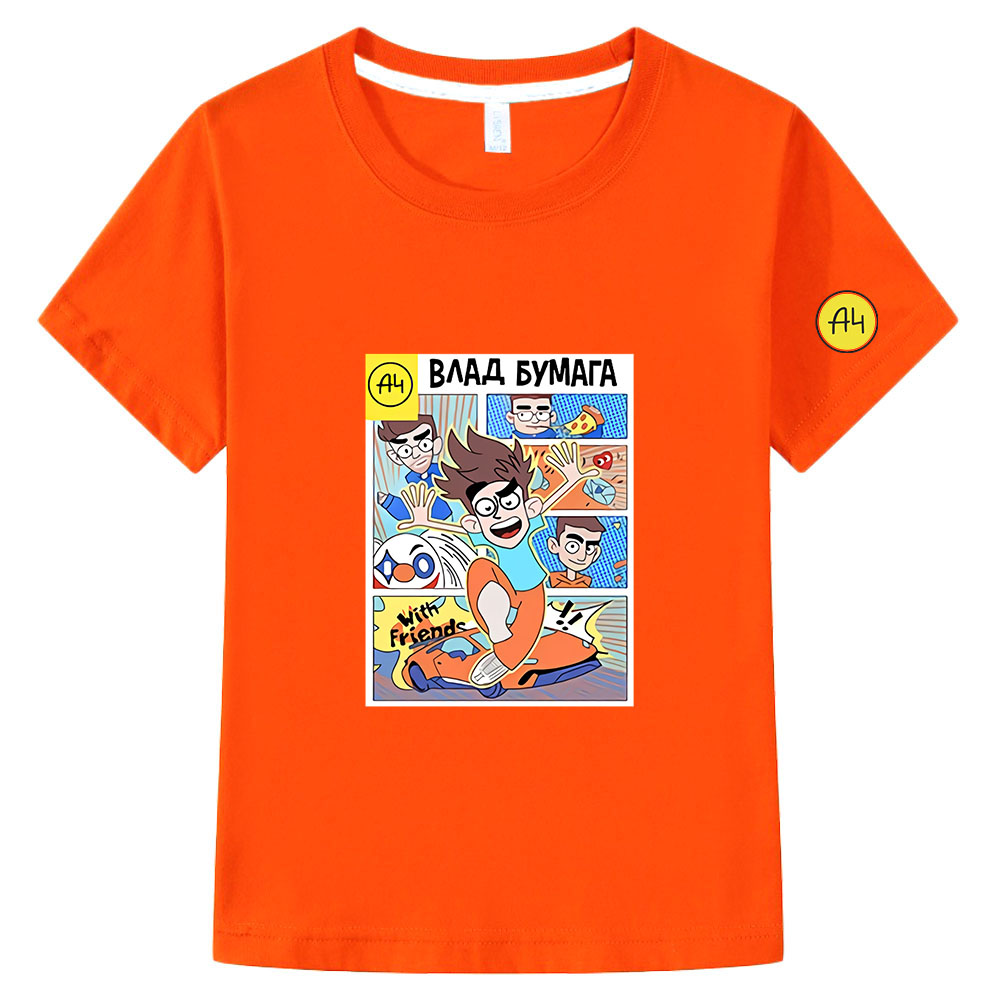 New A4 Lamba Children's T-Shirt 100% Cotton Влад Бумага A4 Boy Girl Short Sleeve T Shirts Tee Casual Merch A4 Fashion Baby Tops