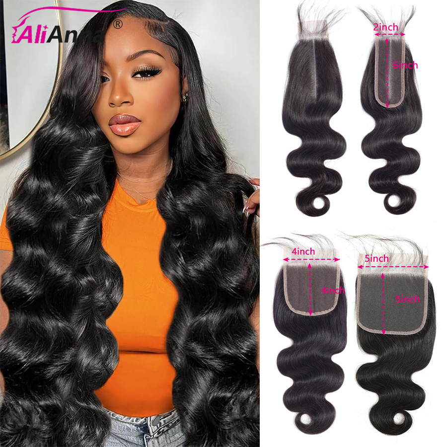 Body Wave 2x6 HD Lace Closure Human Hair 100% Transparent 4X4 Closure 5x5 HD Lace Preplucked With Baby Hair Fast Shipping