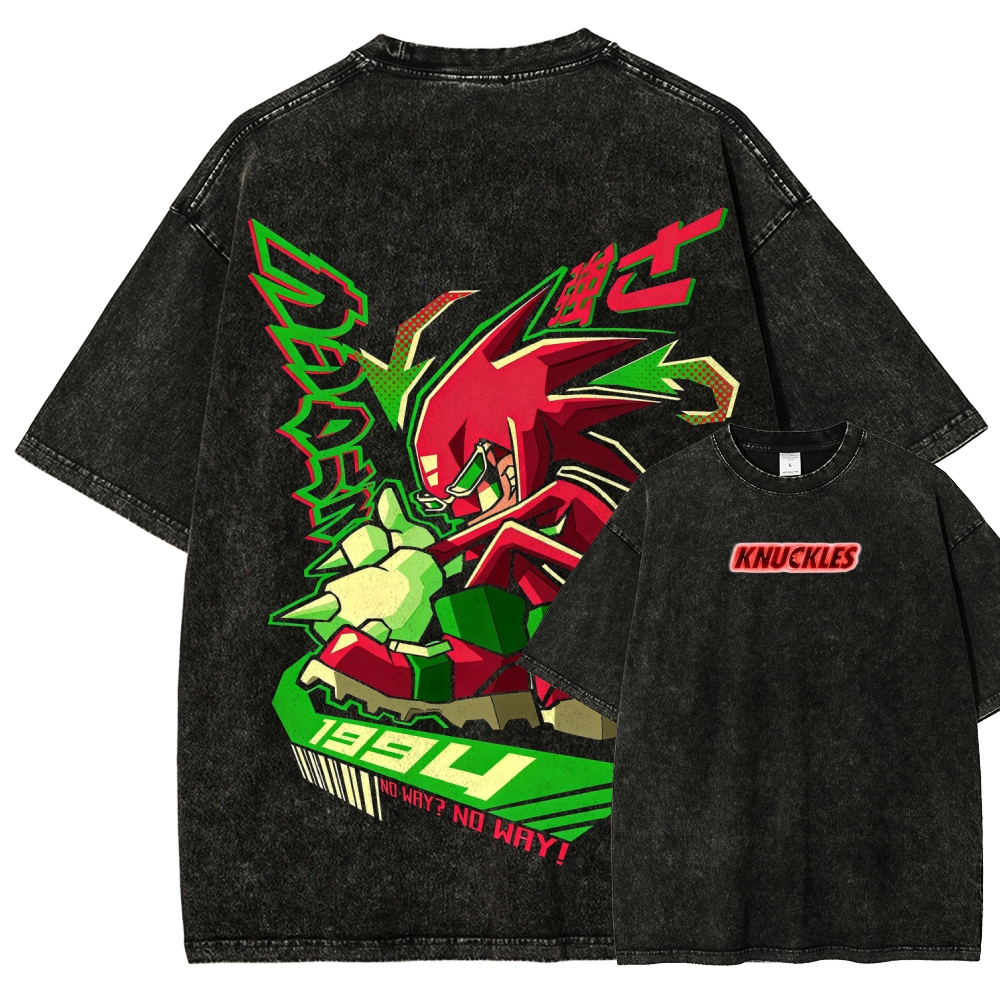 T-shirt Sonic Washed 2026 Nuovo Modello, Abbigliamento di Tendenza, Streetwear di Alta Qualità, Prodotto di Punta