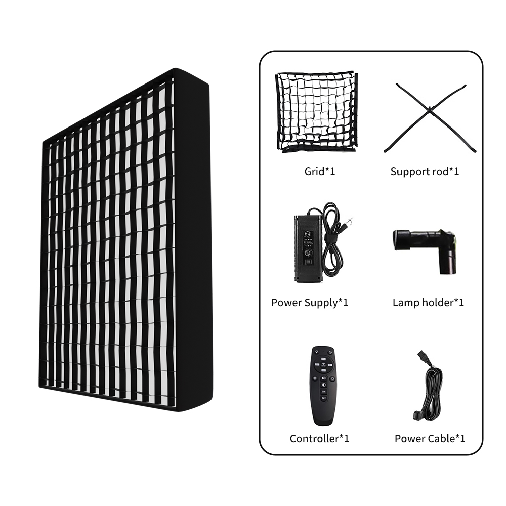 Sh 63x63cm Fotografie Softbox mit Wabe wird mit Light Panel Grid 3200-5600k einstellbar für Videos tudio geliefert