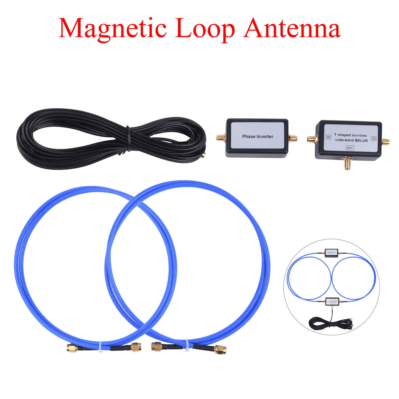 YouLoop Magnetic Antenna Portable 250mW Passive Magnetic SMA/BNC/3.5MM Audio Low Loss Broadband For HF and VHF
