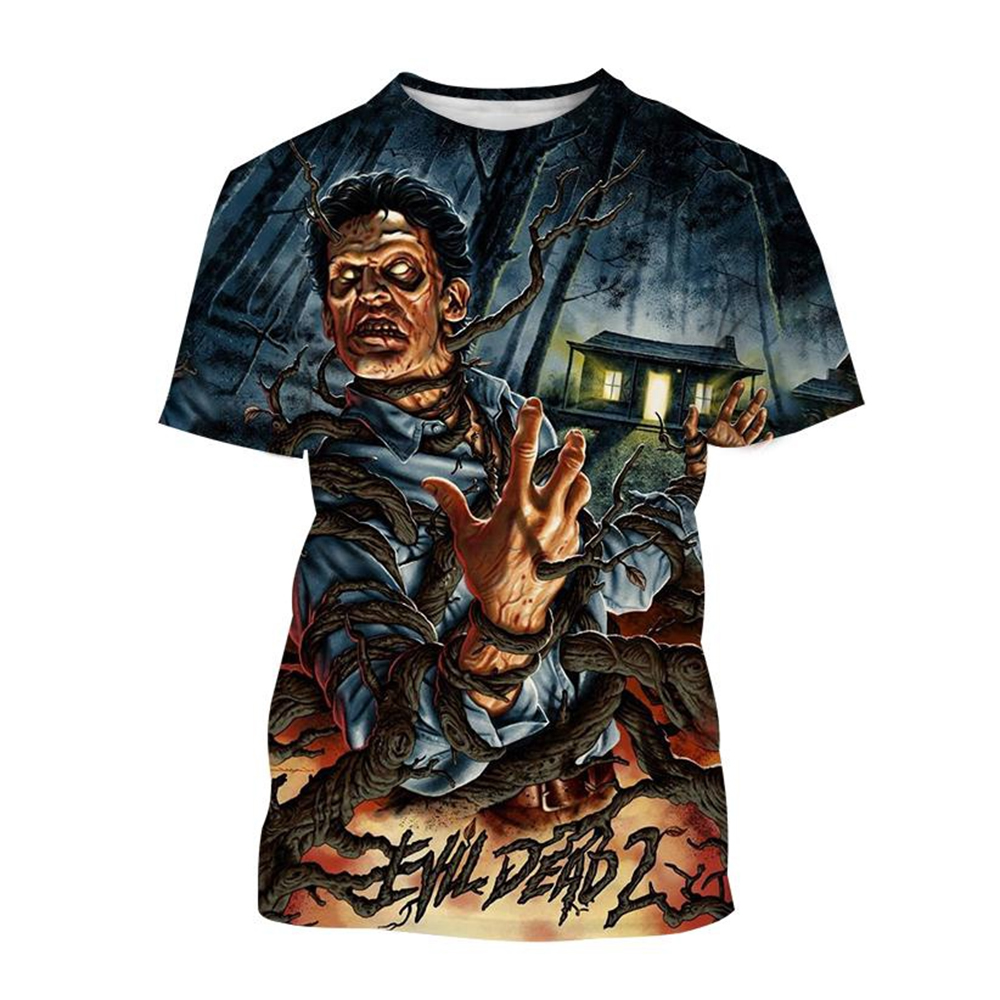 De Kwaadaardige Dode 3d Print T-Shirt Dracula Film Mode Met Korte Mouwen Horrorfilm Neutrale Casual Tops Kinderen Grappig T-Shirt