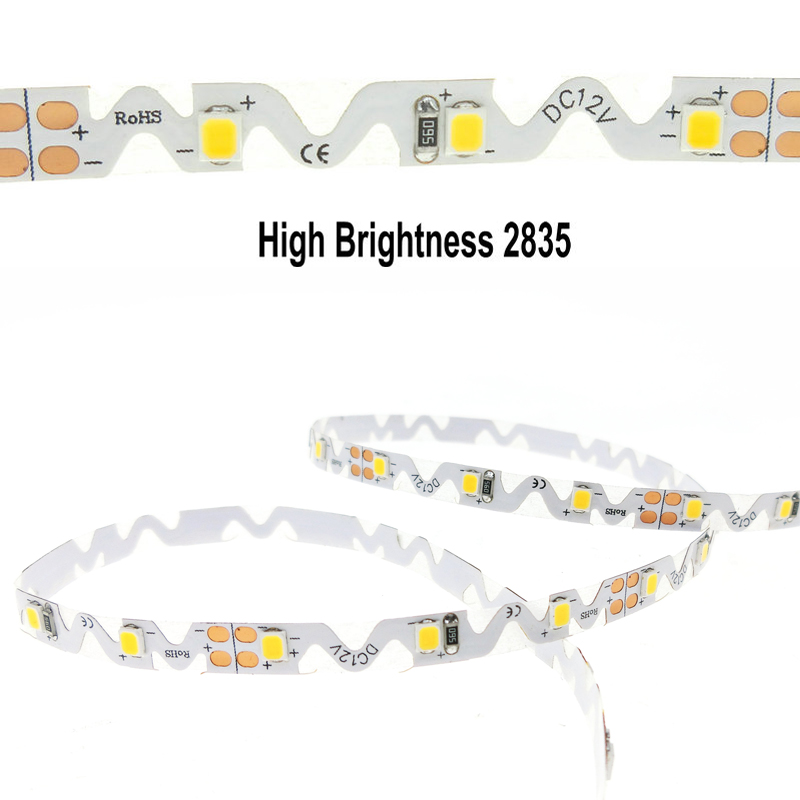 Fita de luz de tira led em forma de 12 v s 2835 flexível lâmpada de tira de luz led luz branca quente 60led/m 5m canal de dobra tipo letra s