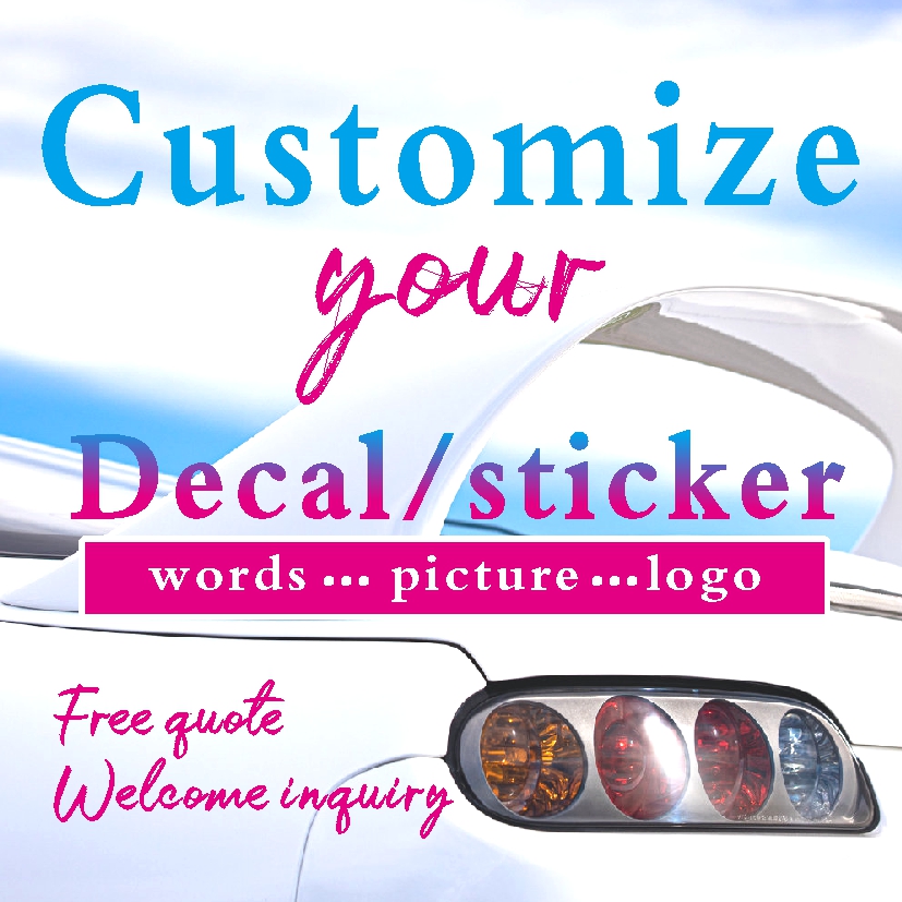 Custom Graphics and Text Car PVC Stickers Customised Anime Sticker Ink Print Colorful Logo Decals Personalised Decorative