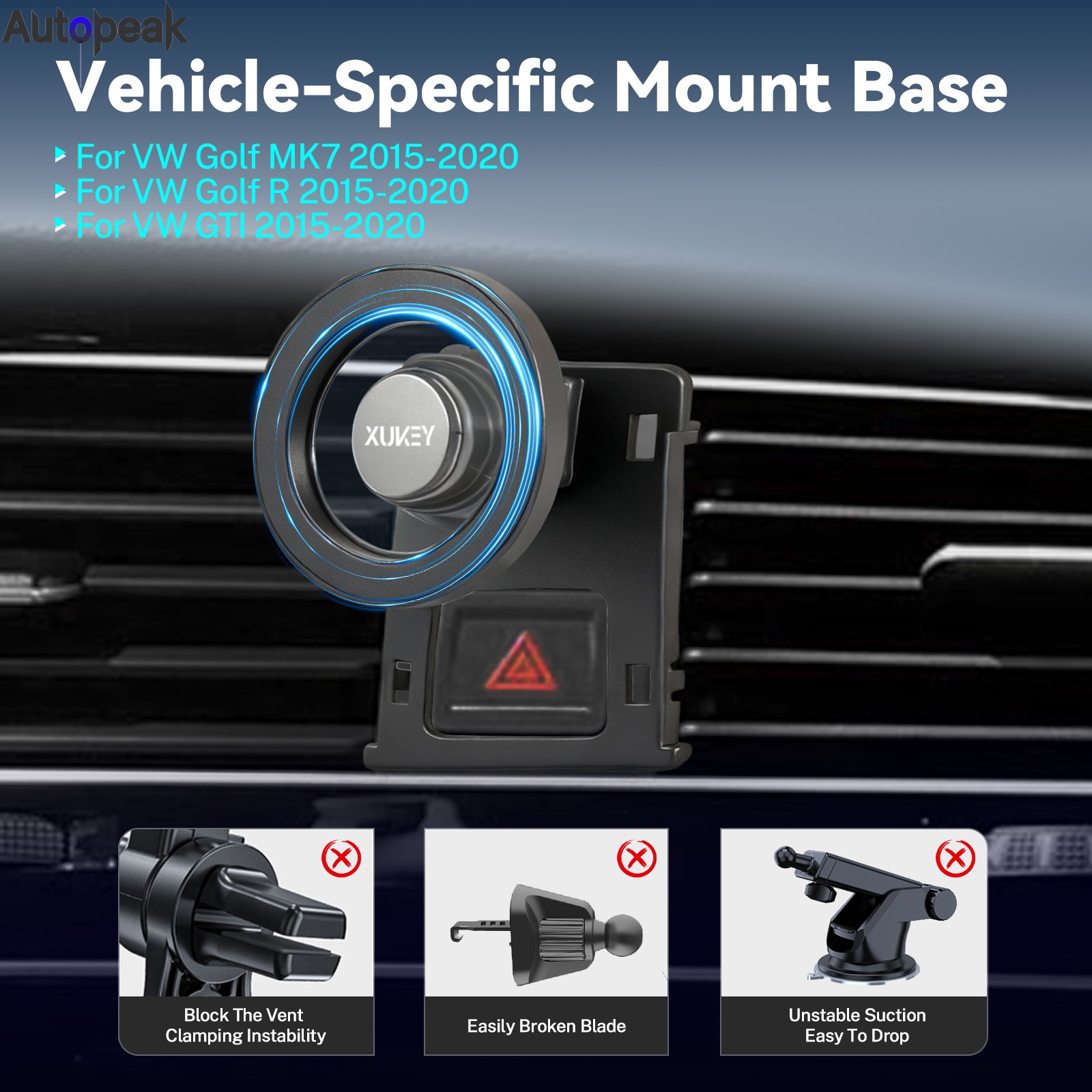 Auto Magnetische Telefoon Beugel Houder Voor Vw Golf MK7 R Gti 2015-2020 Accessoires Verstelbare Mobiele Basis 2016 2017 2018 2019