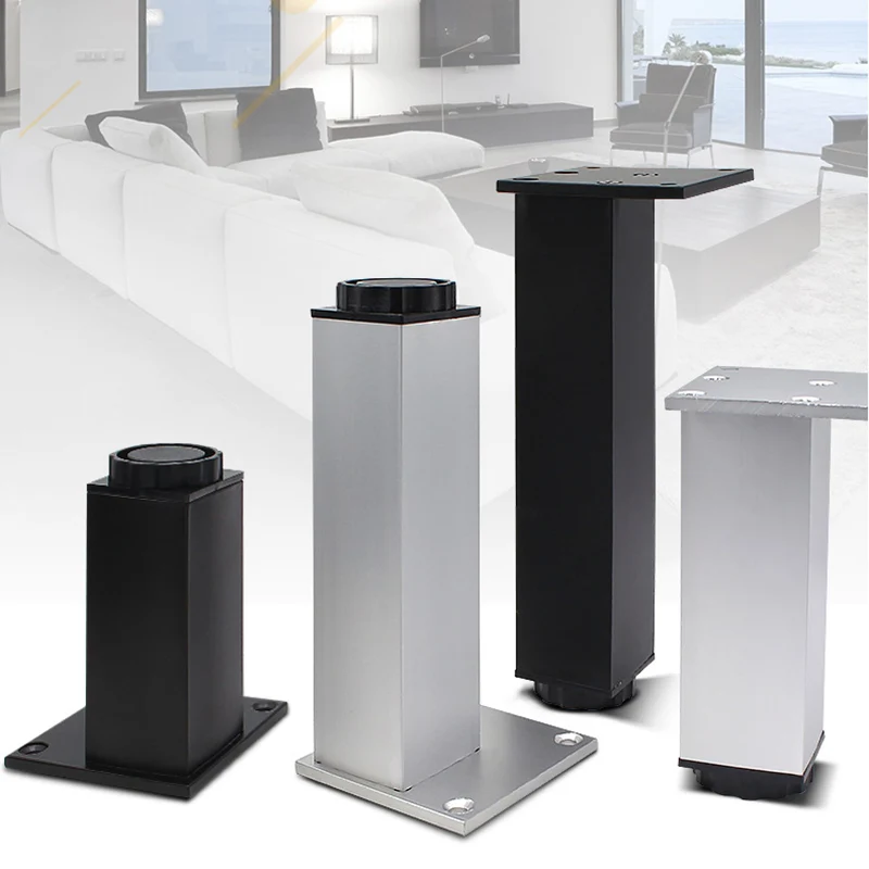 アルミ合金キャビネット足の高さ調節可能な家具サポート脚ベアリング 50 キロ/個テーブル椅子ベッドソファ正方形レベルフィート