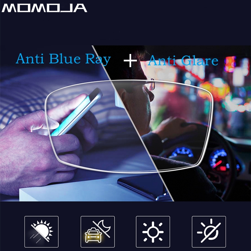 MOMOJA 1,56/1,61/1,67/1,74 анти-синий свет, антибликовые, против царапин, компьютерные линзы для вождения, близорукости, дальнозоркости, астигматизма, оптические линзы