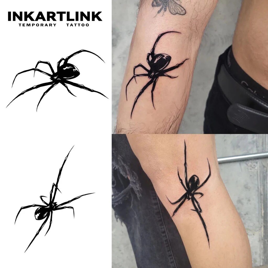 Tatuagem temporária de aranha, dura até 15 dias, nova tecnologia, adesivo semipermanente mágico à prova d'água.