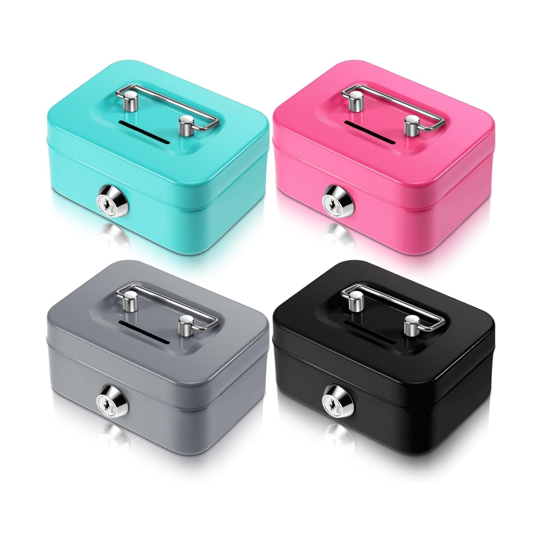 Mini Geld Safe Schlüssel Geld Halter Metall Lagerung Fall Kleine Sicherheit Lock-Box mit Schlüssel Kinder Tragbare Abschließbare Münze Boxen