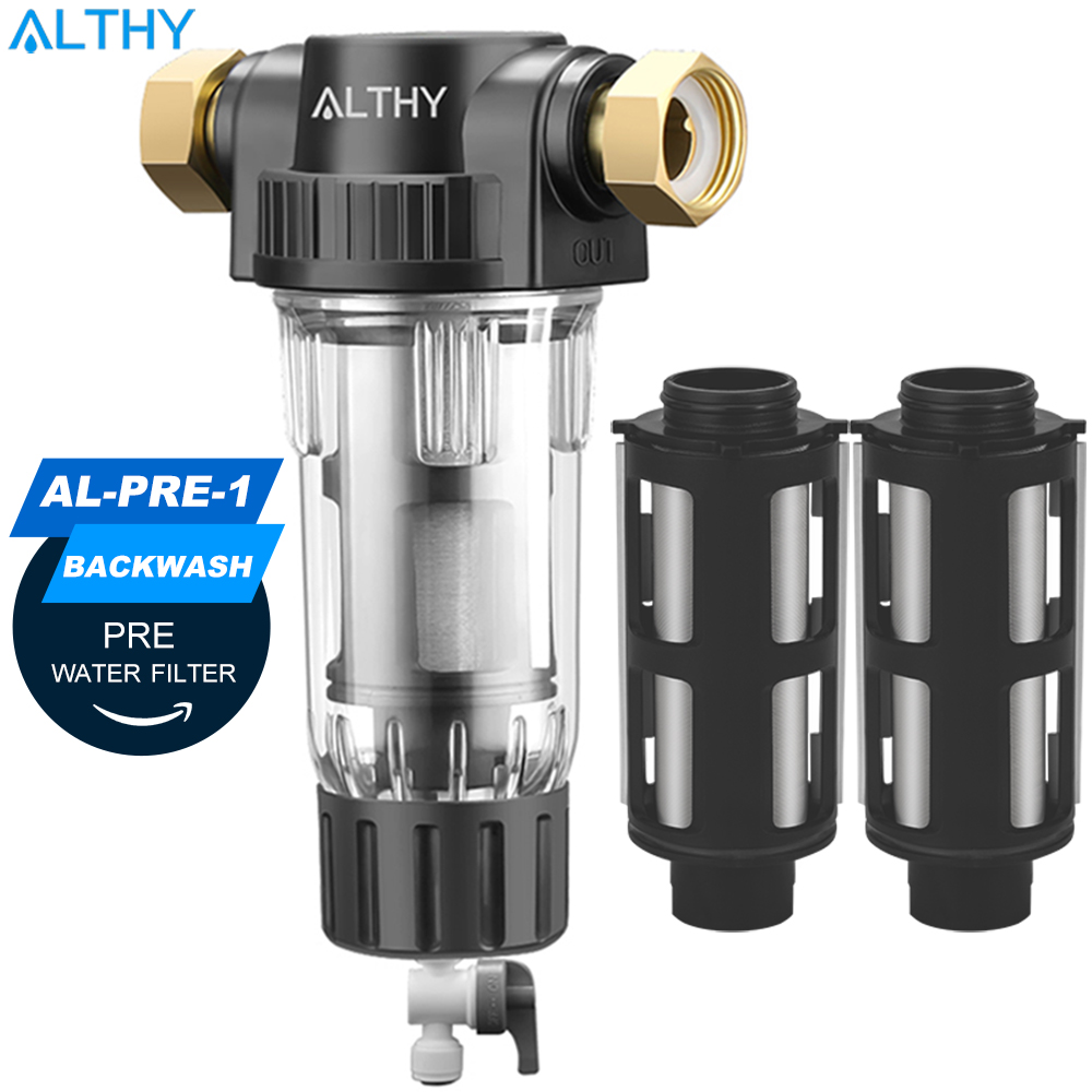 ALTHY Pre filter Whole House Spin Down เครื่องกรองน้ําตะกอน Central Prefilter Purifier System Backwash ตาข่ายสแตนเลส