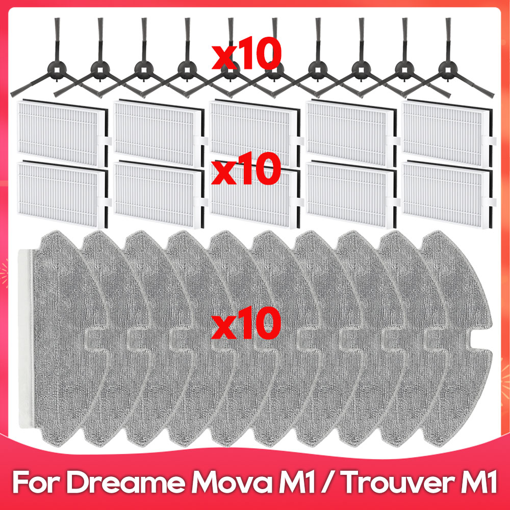 Подходит для ( Dreame Mova M1 / Trouver M1 / Okami R110 ) Боковая щетка Фильтр HEPA Швабра Запасные части Аксессуары для робота-пылесоса