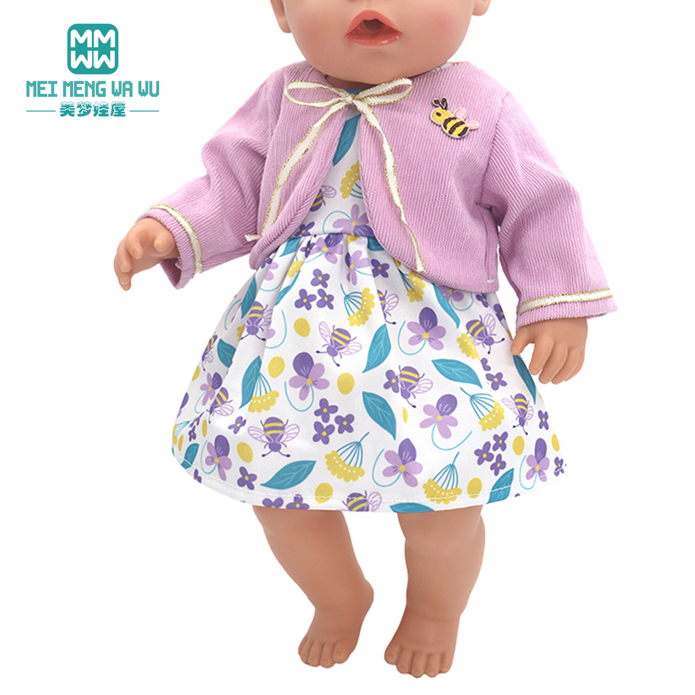 Nueva ropa para muñeca recién nacida de 43-45cm, Chaqueta de plumón de algodón a la moda, regalo para niña púrpura, rosa y roja